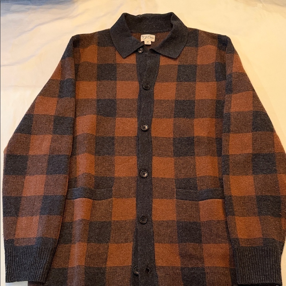 J. Crew Brown and Gray Knit Cardigan